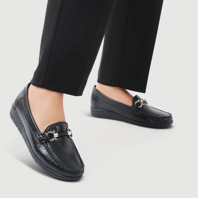 Smart Leather Moccasins - NAP40008 / 326 589 - Black