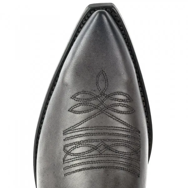 Cowboystiefel für Damen und Herren, handgefertigt aus grauem Leder, 1920, Texaner
