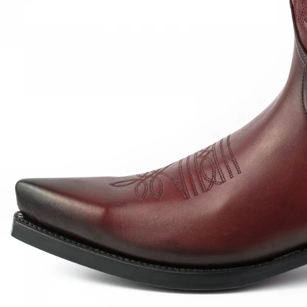 Cowboystiefel für Damen und Herren, handgefertigt aus dunkelrotem Leder, 1920–476, Texanas