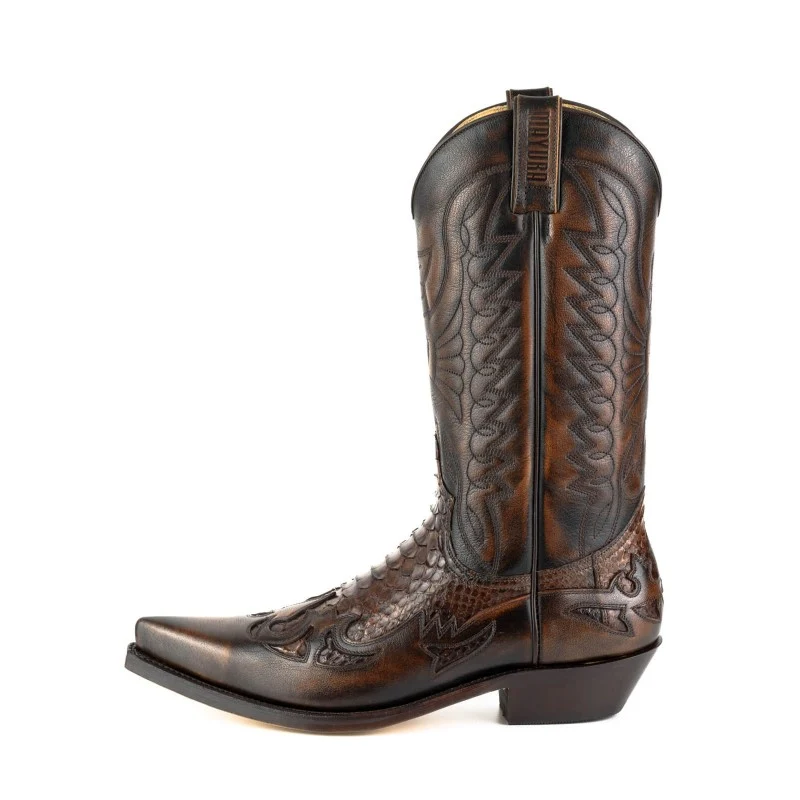 Cowboystiefel für Damen und Herren, handgefertigt aus braunem Leder, 1935, Texas