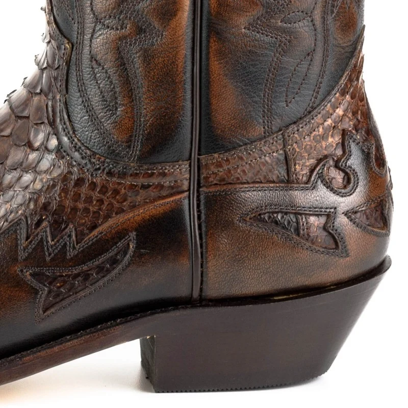 Cowboystiefel für Damen und Herren, handgefertigt aus braunem Leder, 1935, Texas