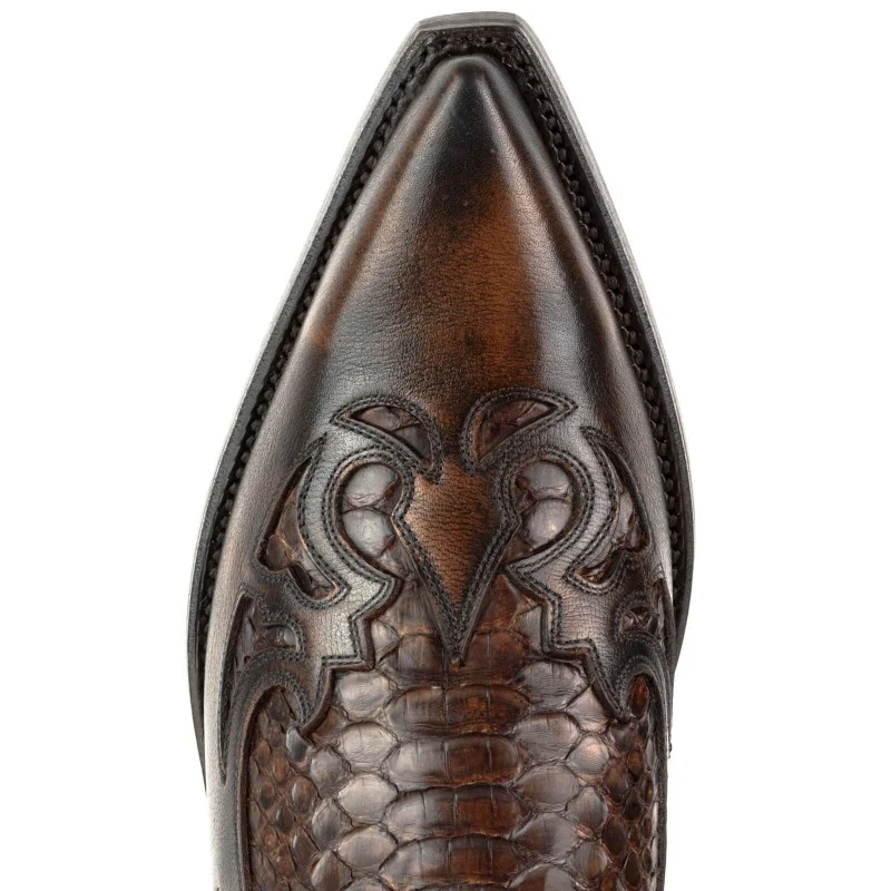 Cowboystiefel für Damen und Herren, handgefertigt aus braunem Leder, 1935, Texas