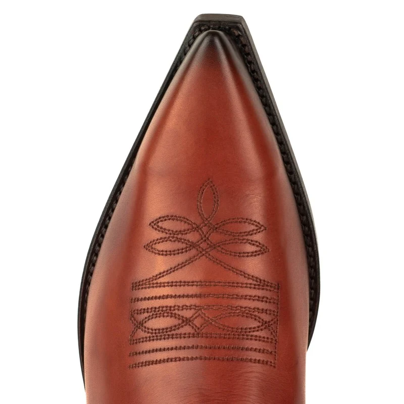 Cowboystiefel für Damen und Herren, handgefertigt aus orangefarbenem Leder, 1920, Texaner