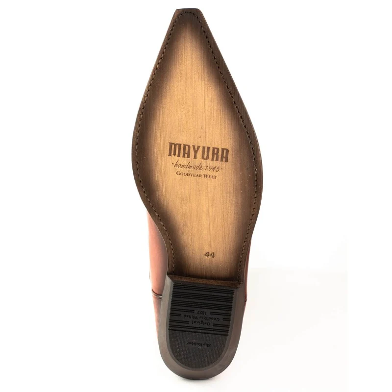 Cowboystiefel für Damen und Herren, handgefertigt aus orangefarbenem Leder, 1920, Texaner