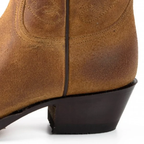 Damen-Cowboystiefel oder Stiefeletten aus handgefertigtem braunem Leder 2374 Texanas