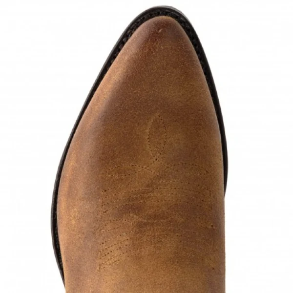 Damen-Cowboystiefel oder Stiefeletten aus handgefertigtem braunem Leder 2374 Texanas
