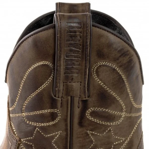Handgefertigte Damen-Cowboystiefel oder Stiefeletten aus dunkelbraunem Leder 2374 Texanas