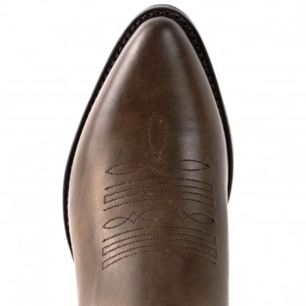 Handgefertigte Damen-Cowboystiefel oder Stiefeletten aus dunkelbraunem Leder 2374 Texanas