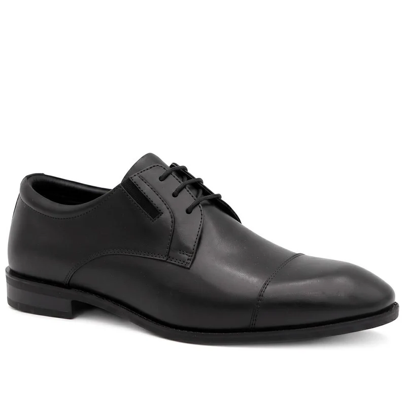 Wide Fit Smart Leather Oxford Shoes - PRFEM44011 / 330 382 - Black