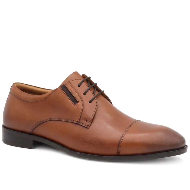 Wide Fit Smart Leather Oxford Shoes - PRFEM44011 / 330 382 - Tan