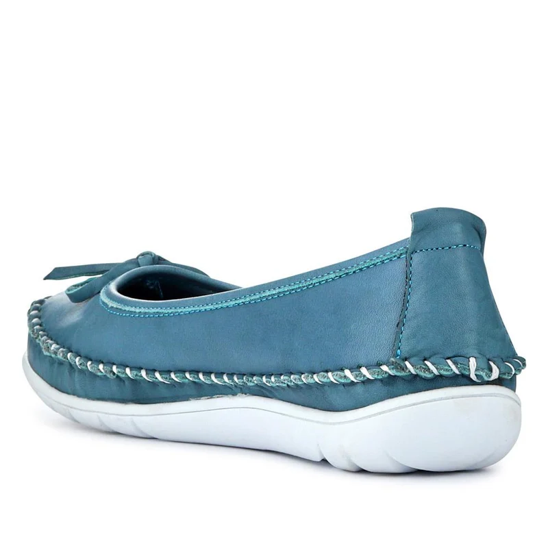 Stitched Leather Pumps - SIMIN41002 / 326 773 - Denim