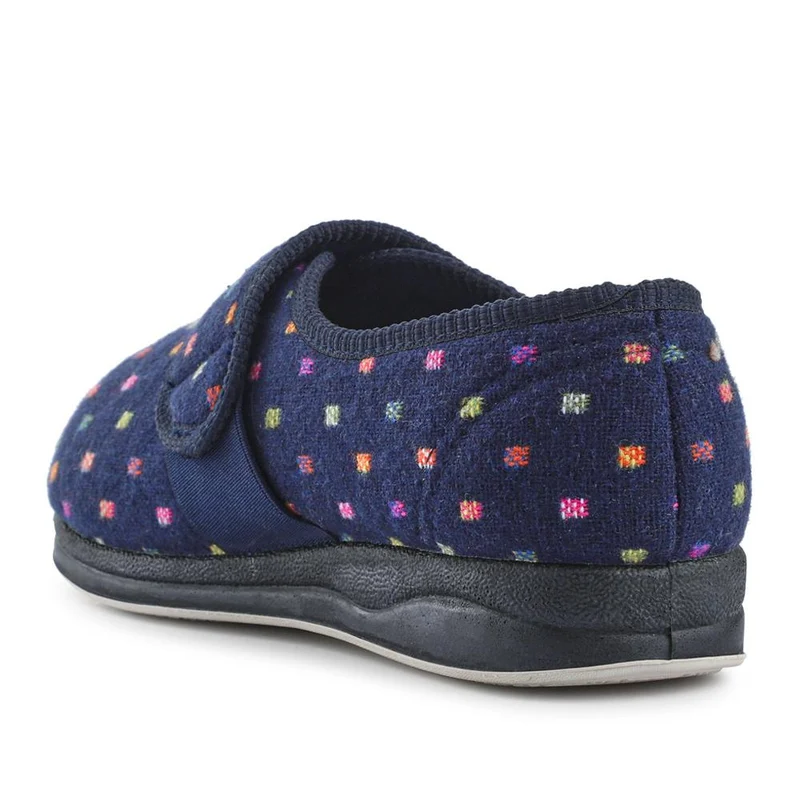 EasyFit Extra-Wide Touch-Fasten Slippers - ZINA / 327 936 - Navy