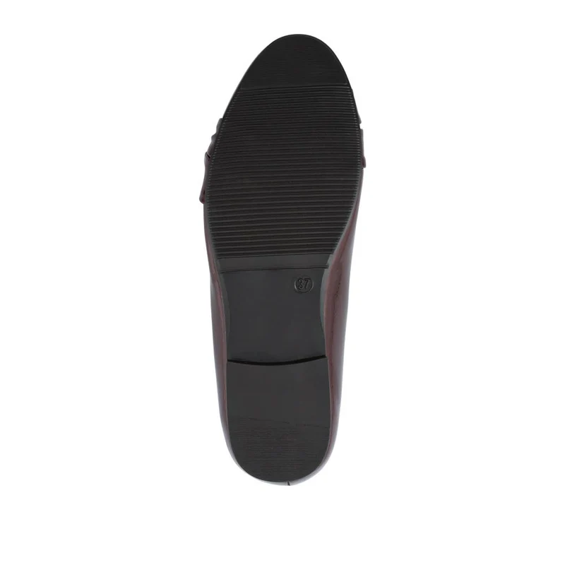 Bow-Detailed Heeled Ballet Pumps - WK42022 / 328 125 - Burgundy Patent