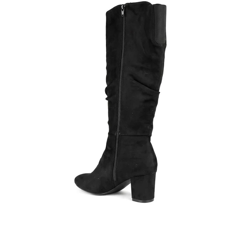 Stylish Warm Lined Slouch Long Boots - WBINS44046 / 329 975 - Black