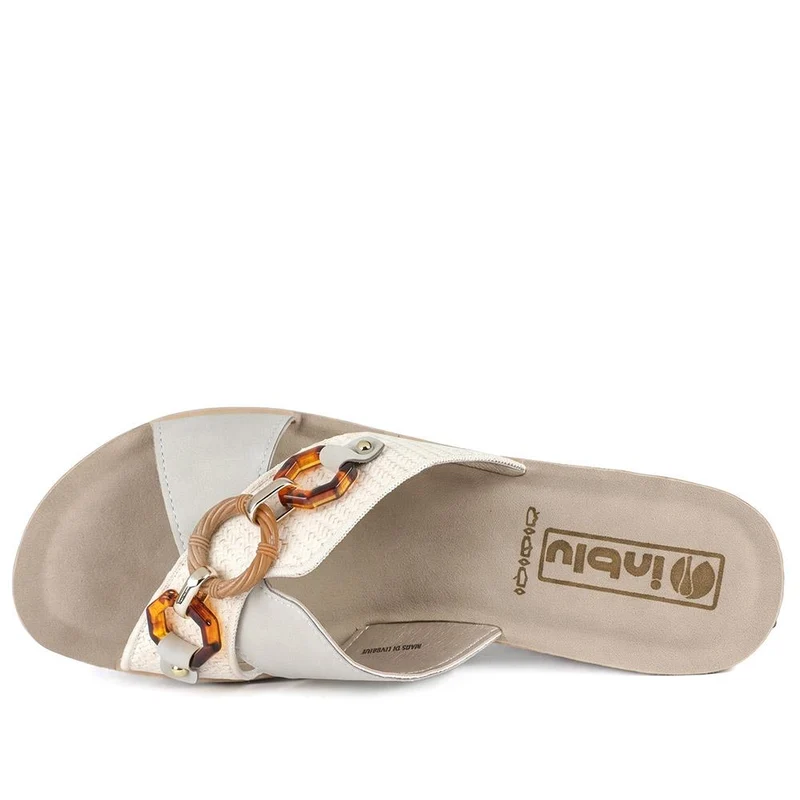 Inblu Art Wedge Heel Strappy Sandals - INB43061 / 330 711 - Silver
