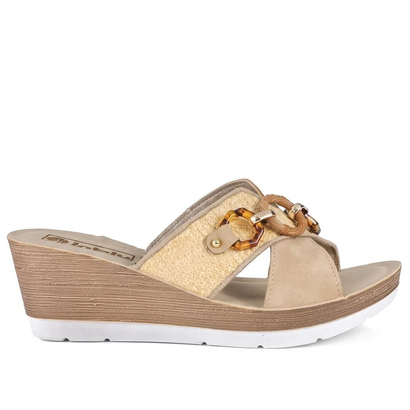 Inblu Art Wedge Heel Strappy Sandals - INB43061 / 330 711 - Beige