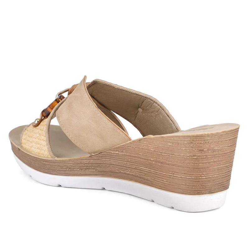 Inblu Art Wedge Heel Strappy Sandals - INB43061 / 330 711 - Beige