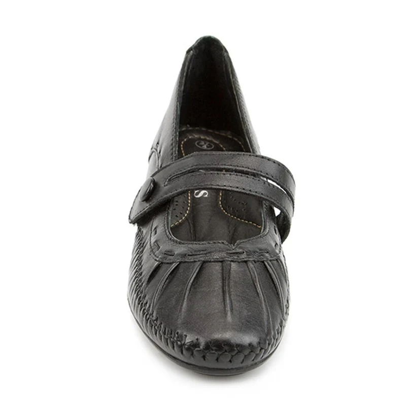Leather Mary Jane with Stitch Detailing. - NAP1402 / 123 751 - Black