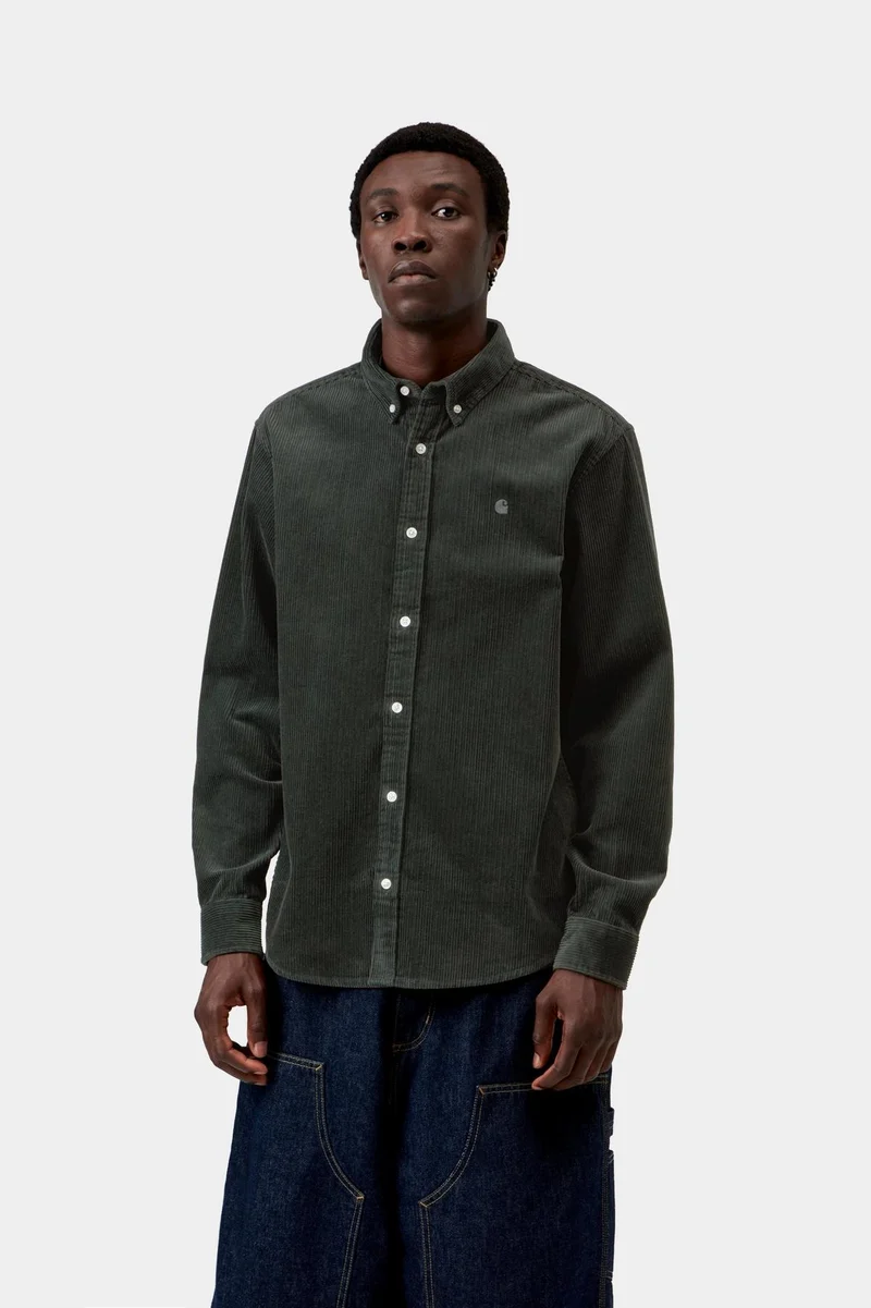 Carhartt WIP Madison Cordhemd für Herren | Rabenschwarz