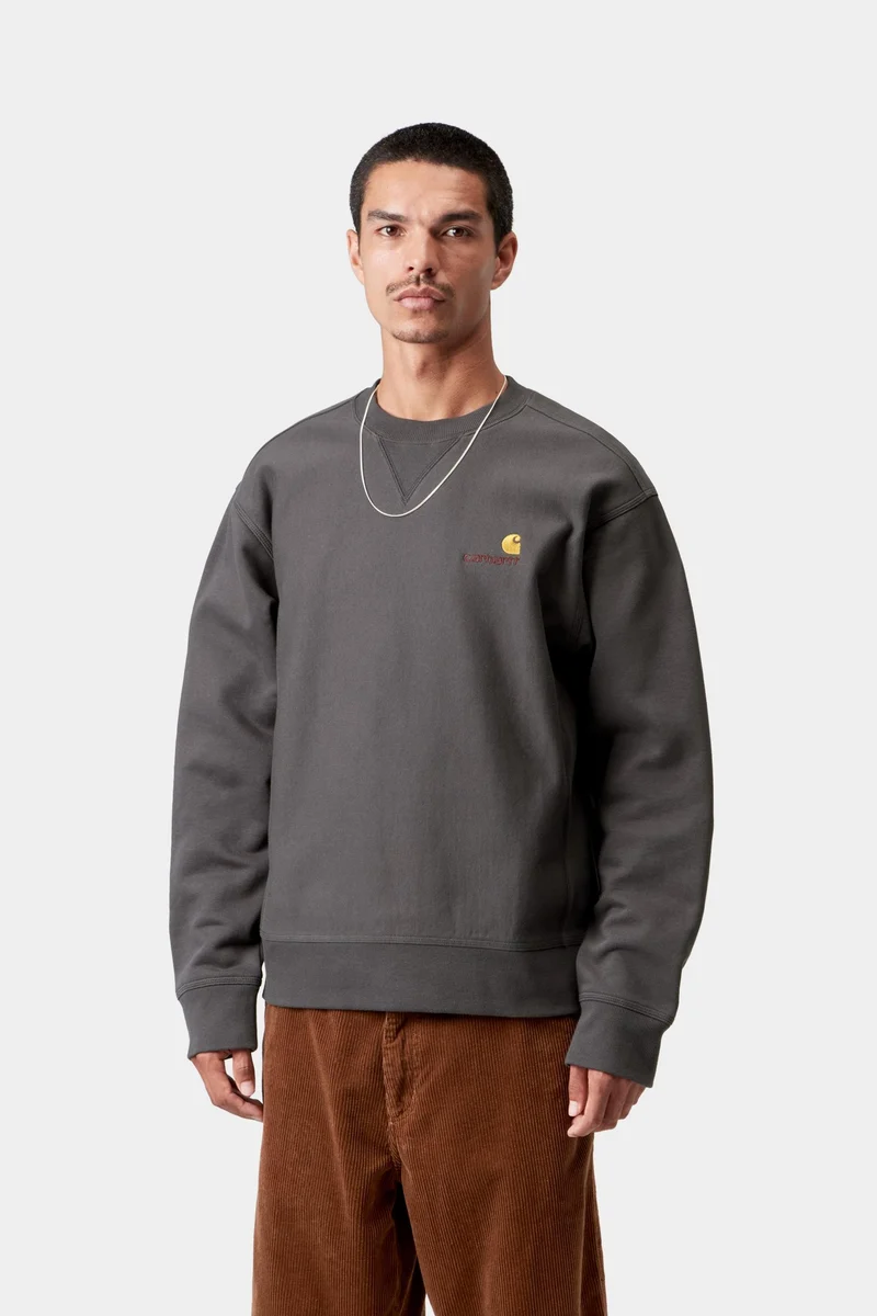 Carhartt WIP Herren American Script Sweatshirt | Graphit