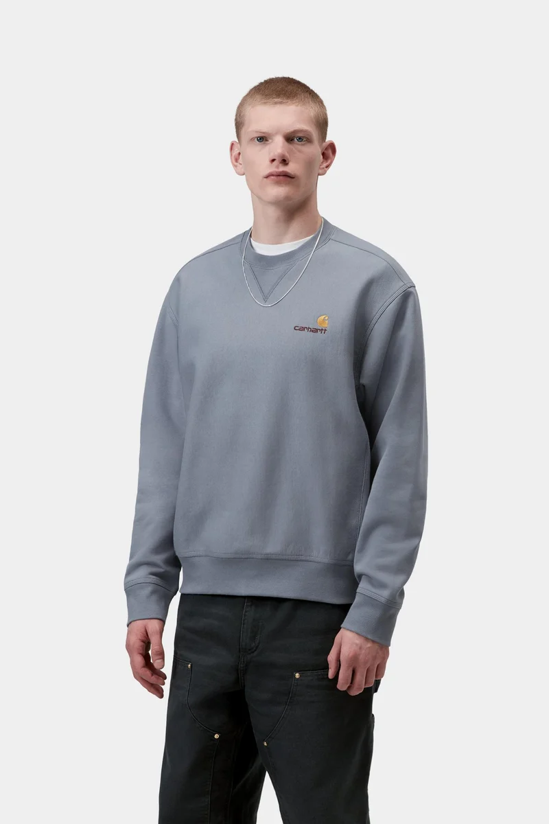 Carhartt WIP Herren American Script Sweatshirt | Schattiges Blau