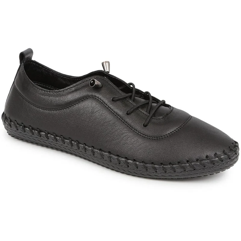 Leather Slip-On Trainers - GOKH37009 / 323 581 - Black-Black