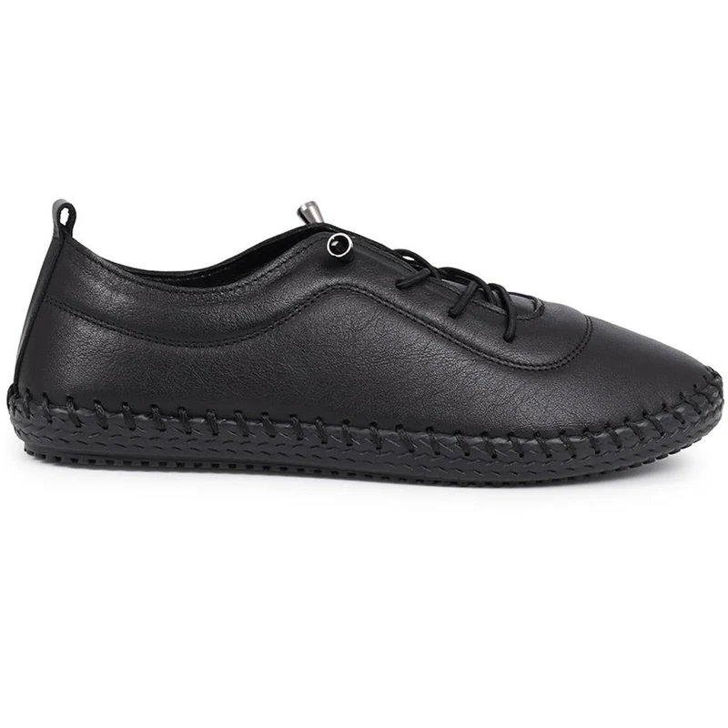 Leather Slip-On Trainers - GOKH37009 / 323 581 - Black-Black
