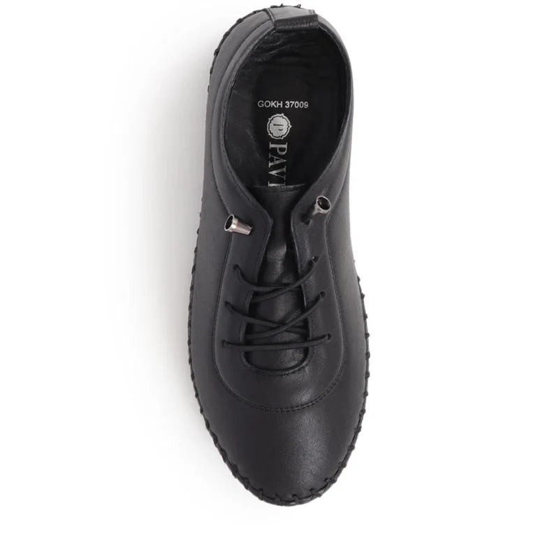 Leather Slip-On Trainers - GOKH37009 / 323 581 - Black-Black
