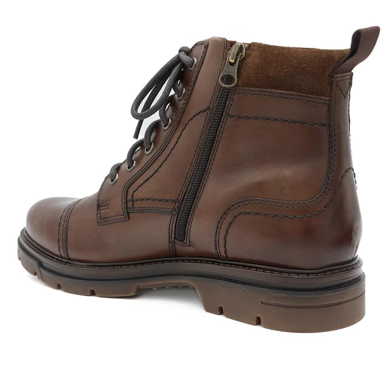 Wide Fit Leather Lace Up Boots - FBFOO44000 / 329 736 - Brown