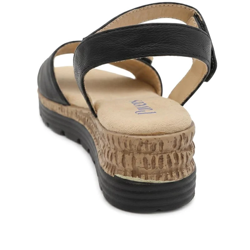 Wedge Heel Memory Foam Sandals - WBINS43016 / 329 031 - Black