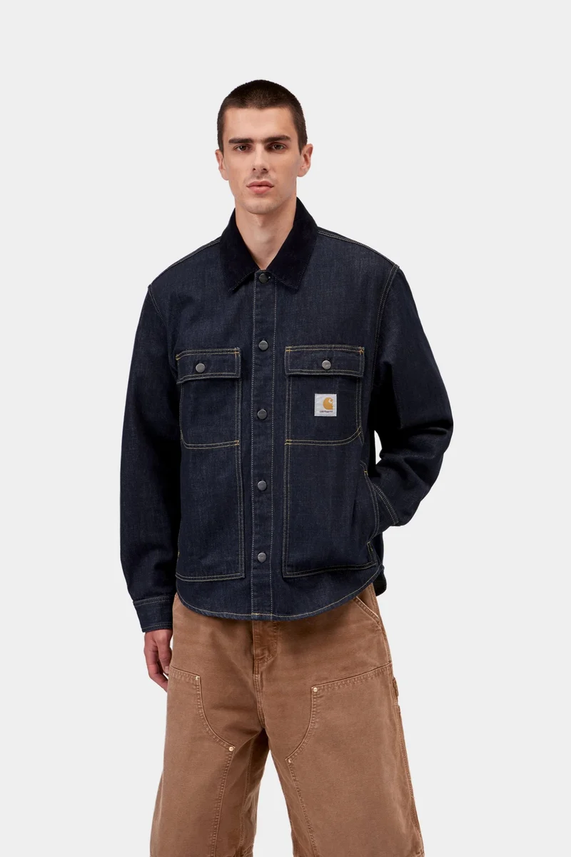 Carhartt WIP Oakland Hemdjacke für Herren | Blau-Dunkelblau-Waschung
