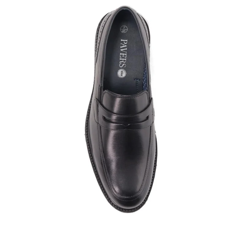 Leather Penny Slip-On Shoes - PERFO40009 / 326 144 - Black