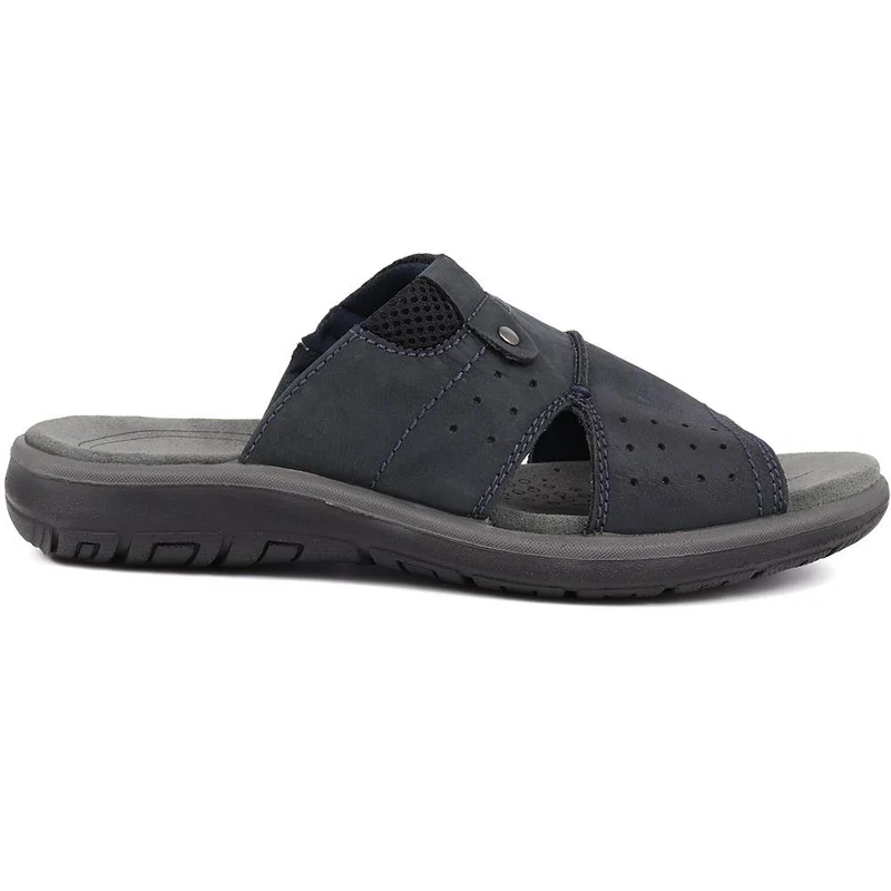 Leather Mule Sandals - DDIN39021 / 325 427 - Navy