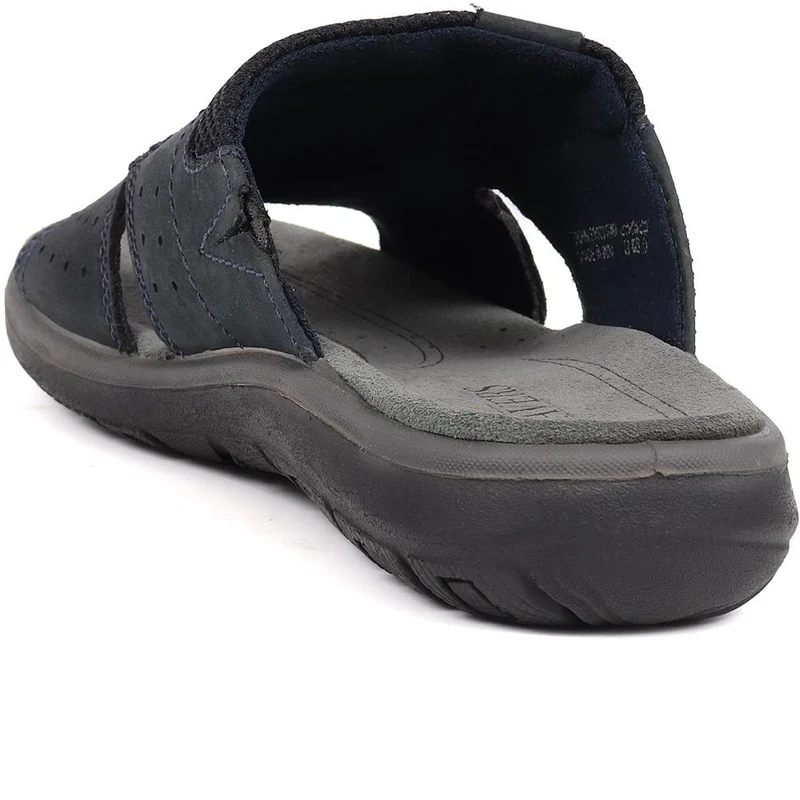 Leather Mule Sandals - DDIN39021 / 325 427 - Navy
