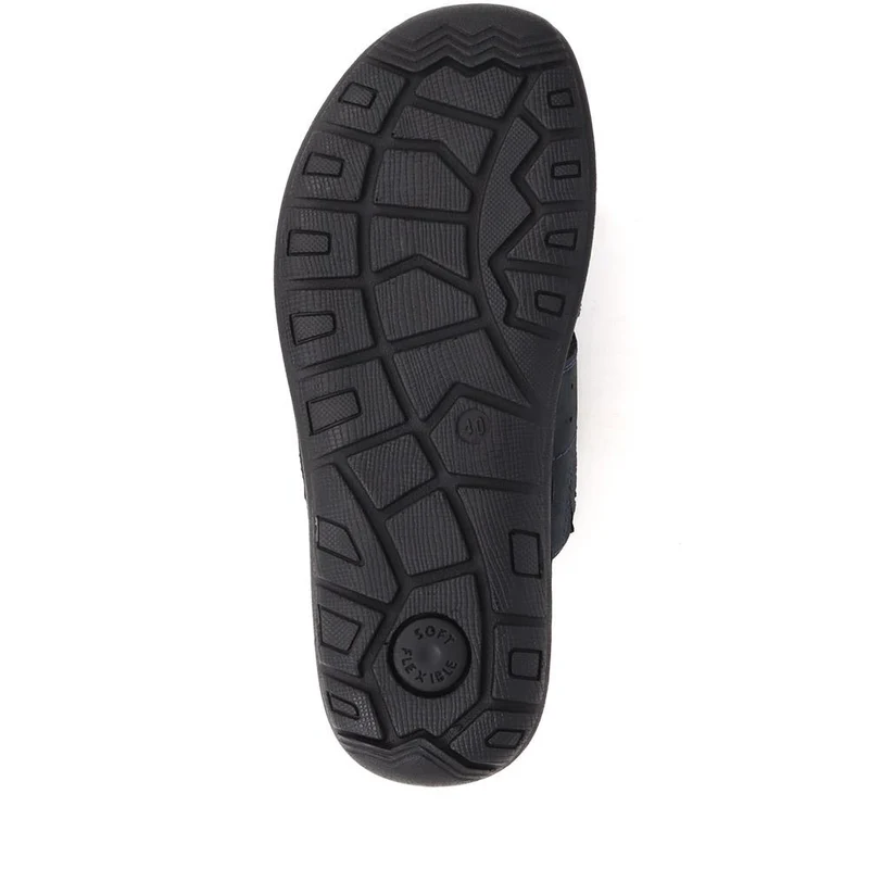 Leather Mule Sandals - DDIN39021 / 325 427 - Navy
