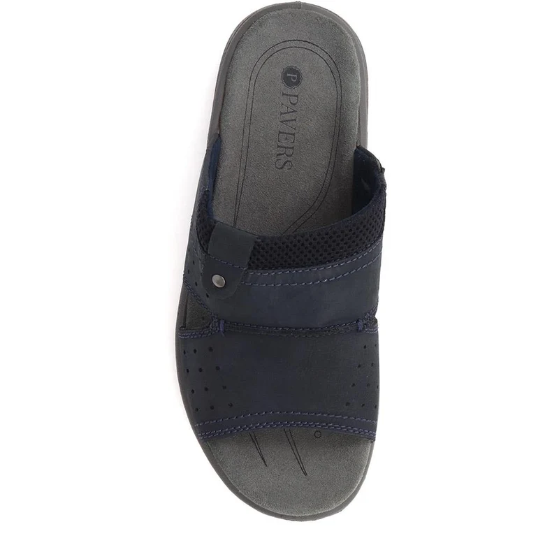 Leather Mule Sandals - DDIN39021 / 325 427 - Navy