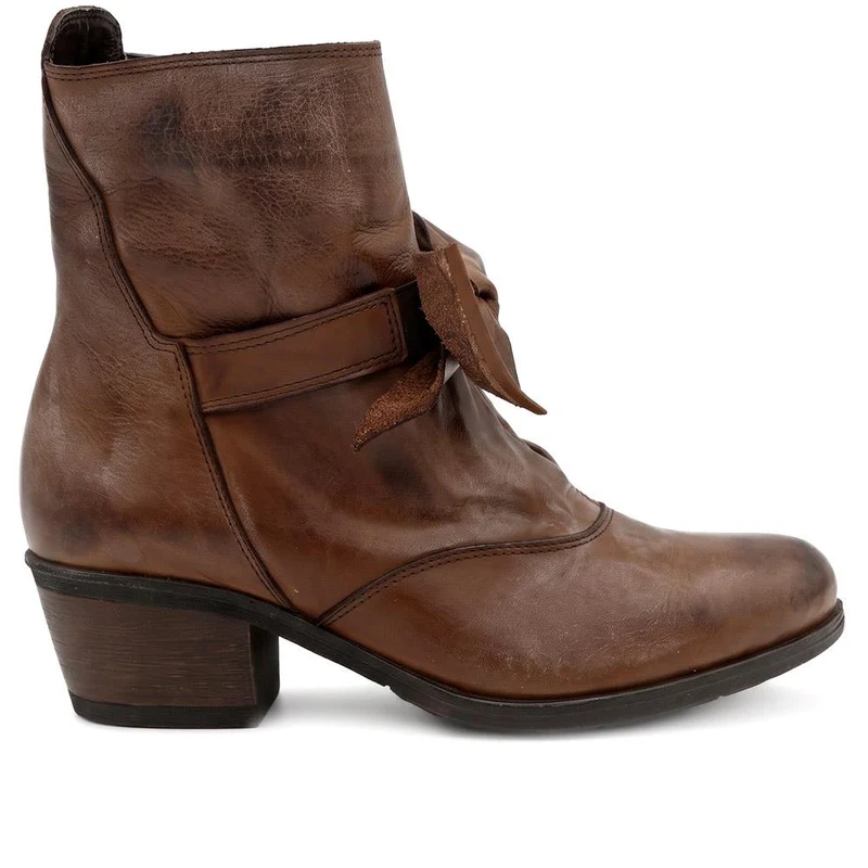 Bellissimo Leather Bow Boots - BELKARY42001 / 328 474 - Brown