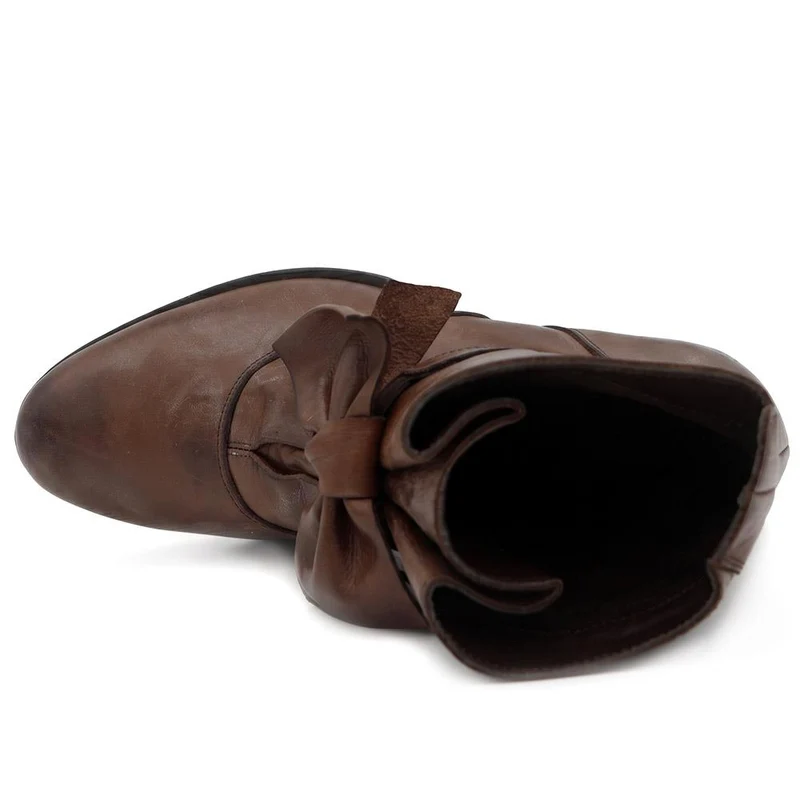 Bellissimo Leather Bow Boots - BELKARY42001 / 328 474 - Brown