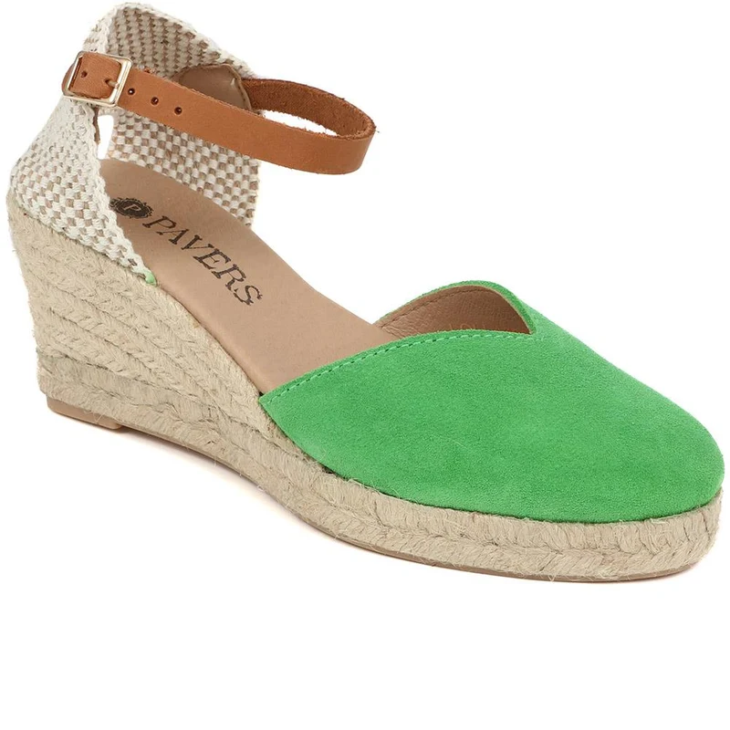 Adjustable Espadrille Sandals - LOLLA39001 / 326 331 - Green
