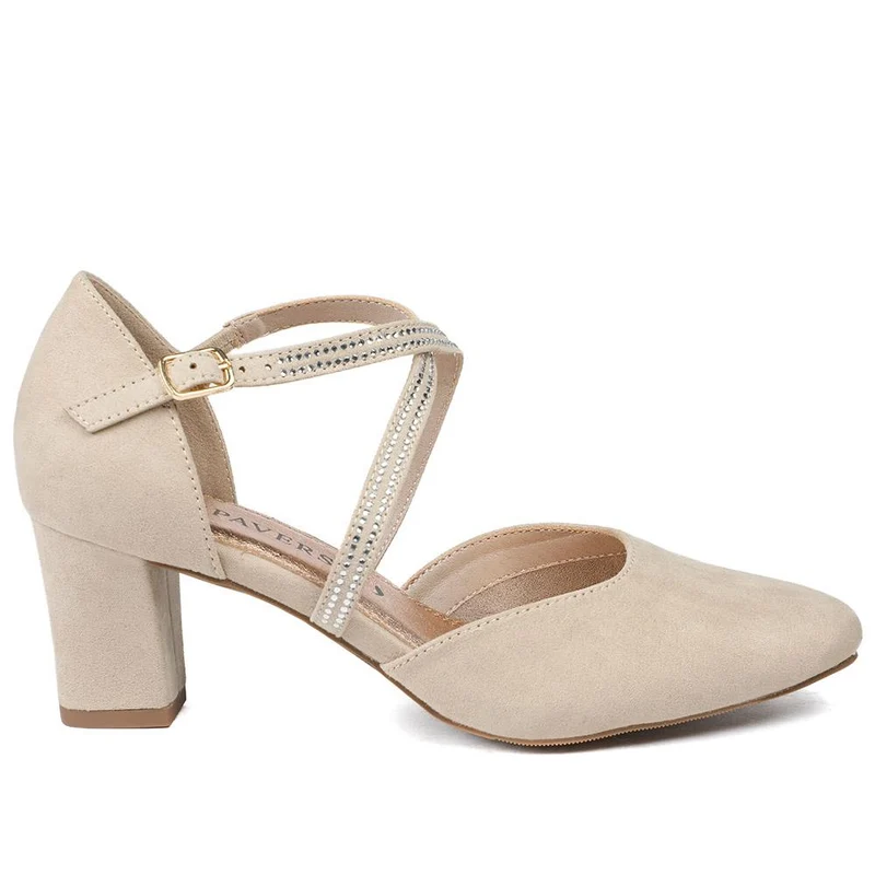 Closed-Toe Block Heels - PLAN40011 / 326 163 - Beige