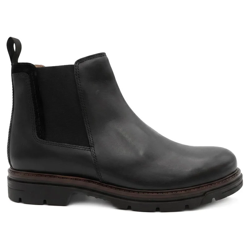 Wide Fit Leather Slip On Boots W/ Inside Zip - FBFOO44001 / 329 737 - Black