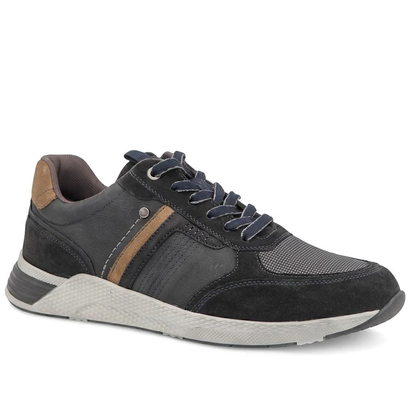 Wide Fit Leather Lace Up Trainers - PARK44003 / 330 208