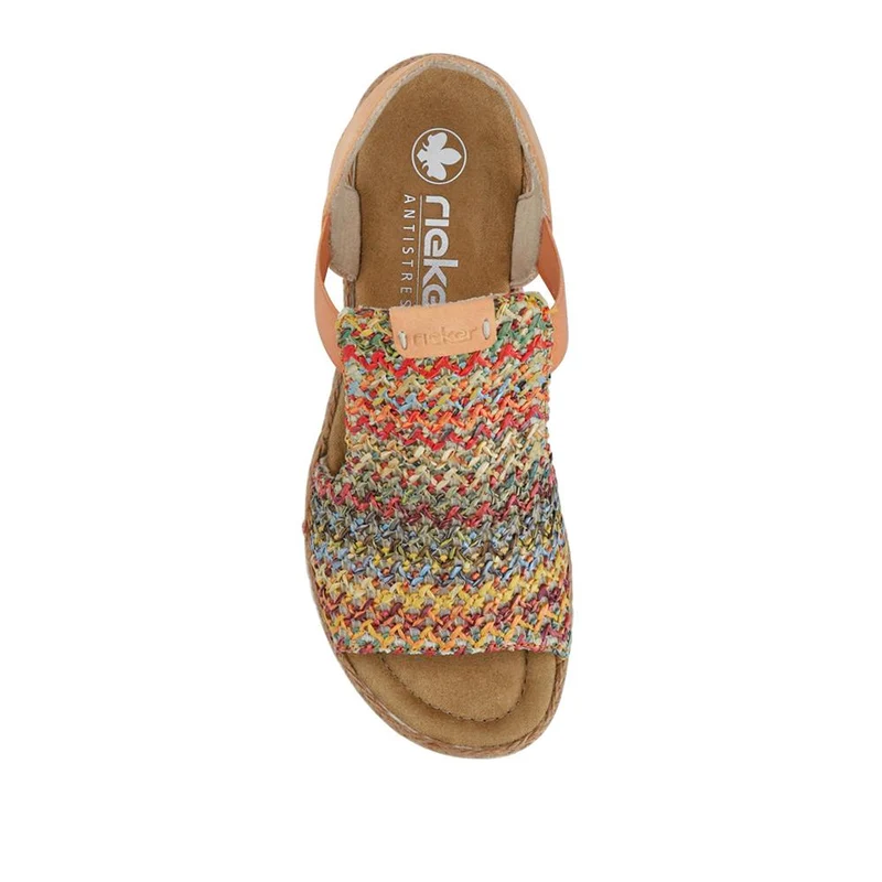 Woven Slingback Wedges - RKR39535 / 325 031 - Orange Multi