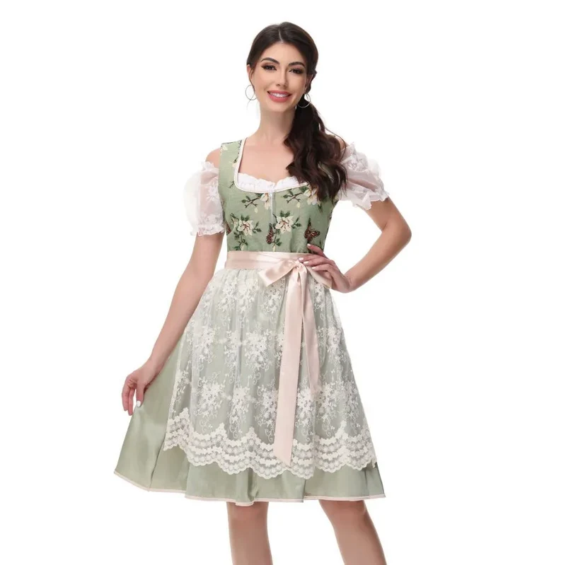 Damen Oktoberfest Dirndl Kleid Grün - Lucia