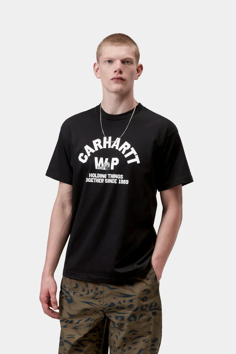 Carhartt WIP Herren-T-Shirt mit Säulenmotiv | Schwarz
