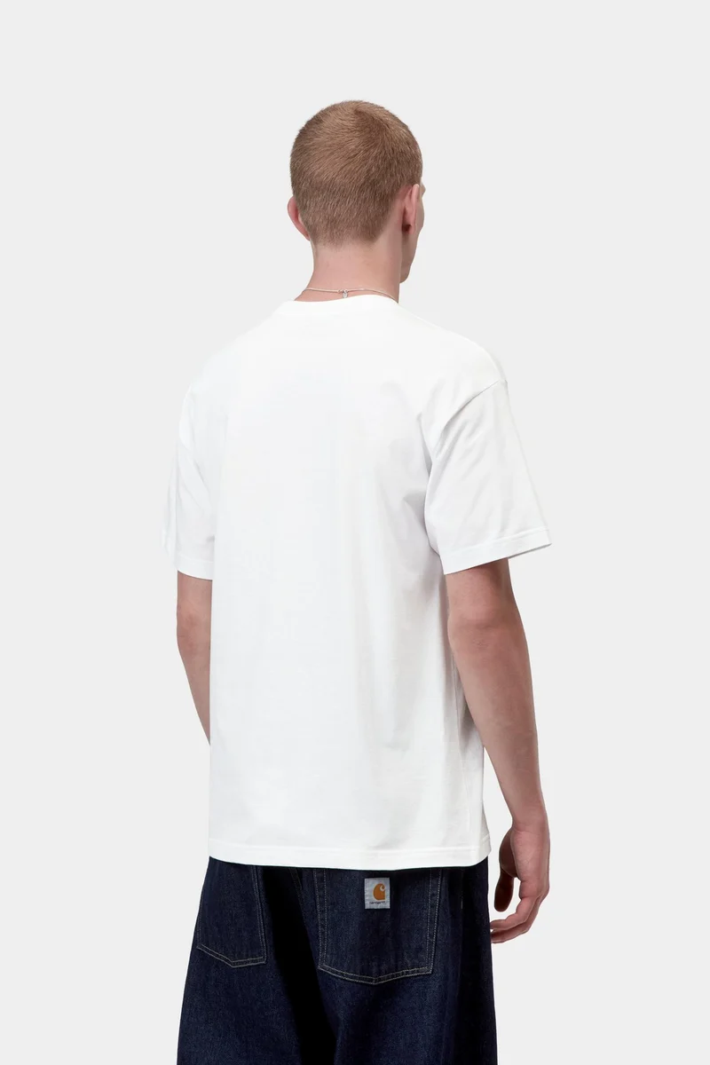 Carhartt WIP Herren-T-Shirt mit Säulenmotiv | Weiß