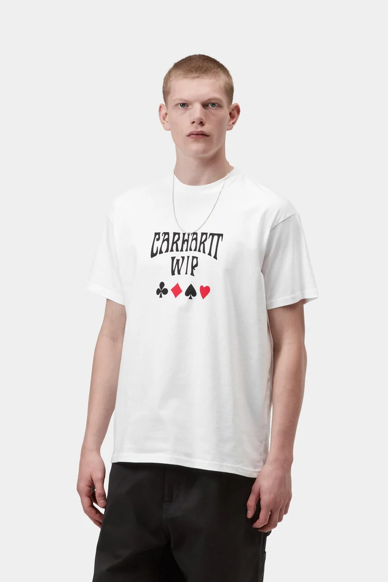 Carhartt WIP Herren-T-Shirt mit Deck-Schriftzug | Weiß
