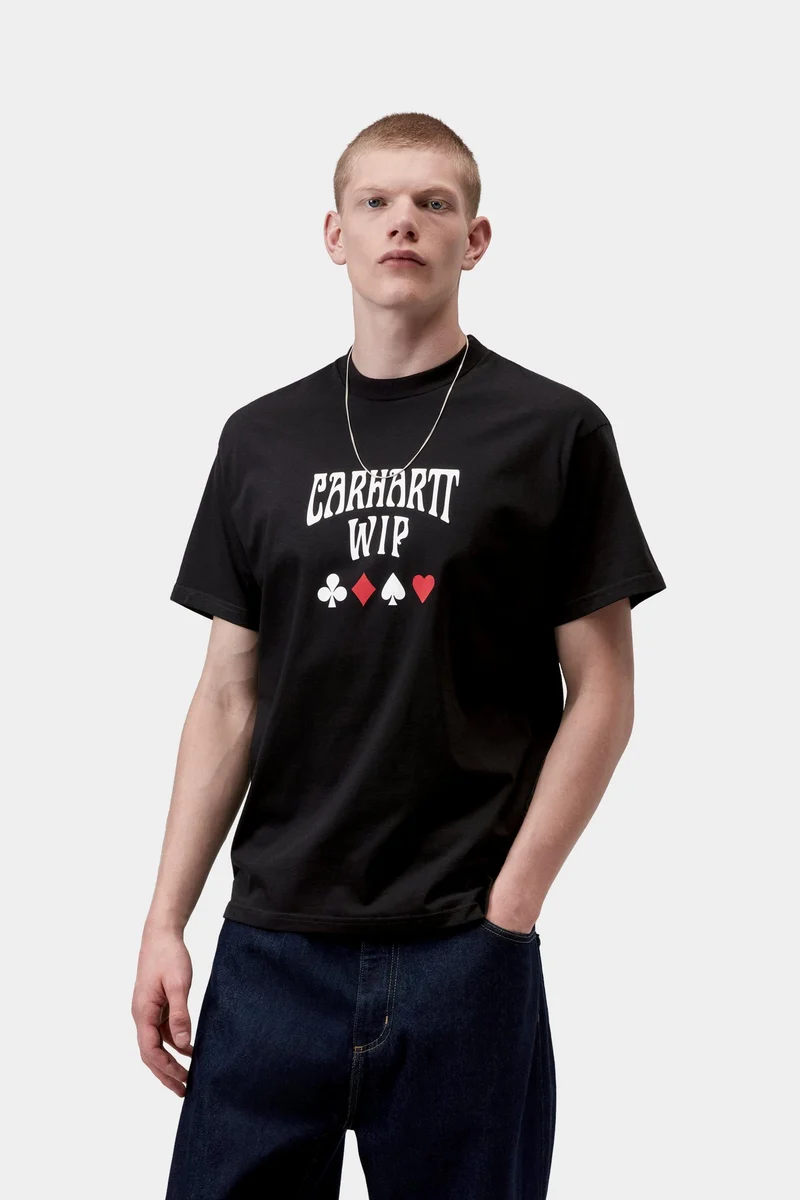 Carhartt WIP Herren-T-Shirt mit Deck-Schriftzug | Schwarz