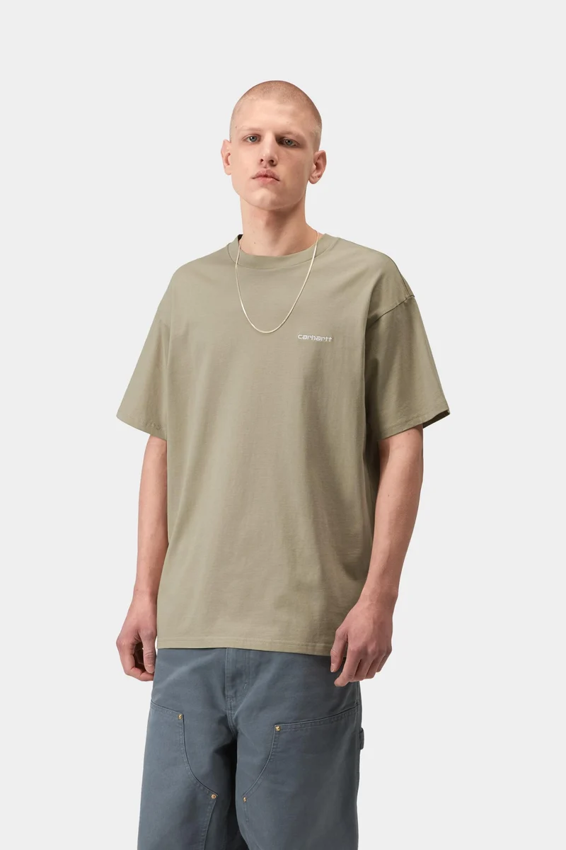 Carhartt WIP Herren-T-Shirt mit Schriftzug-Stickerei und kurzen Ärmeln | Barchan
