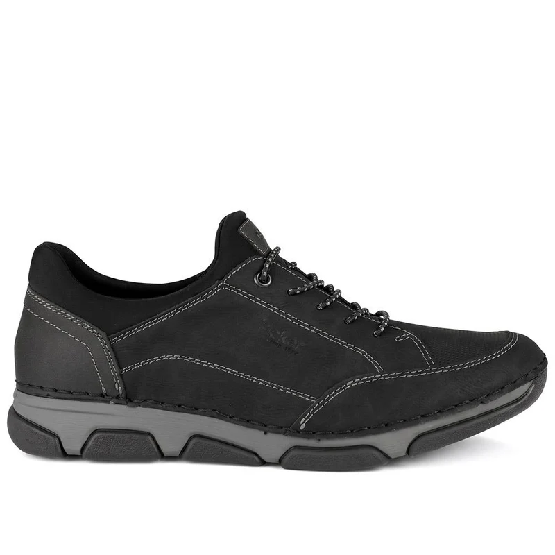 Rieker Wide Fit Bungee Lace Slip On Trainers - RKR44518 / 329 910 - Charcoal
